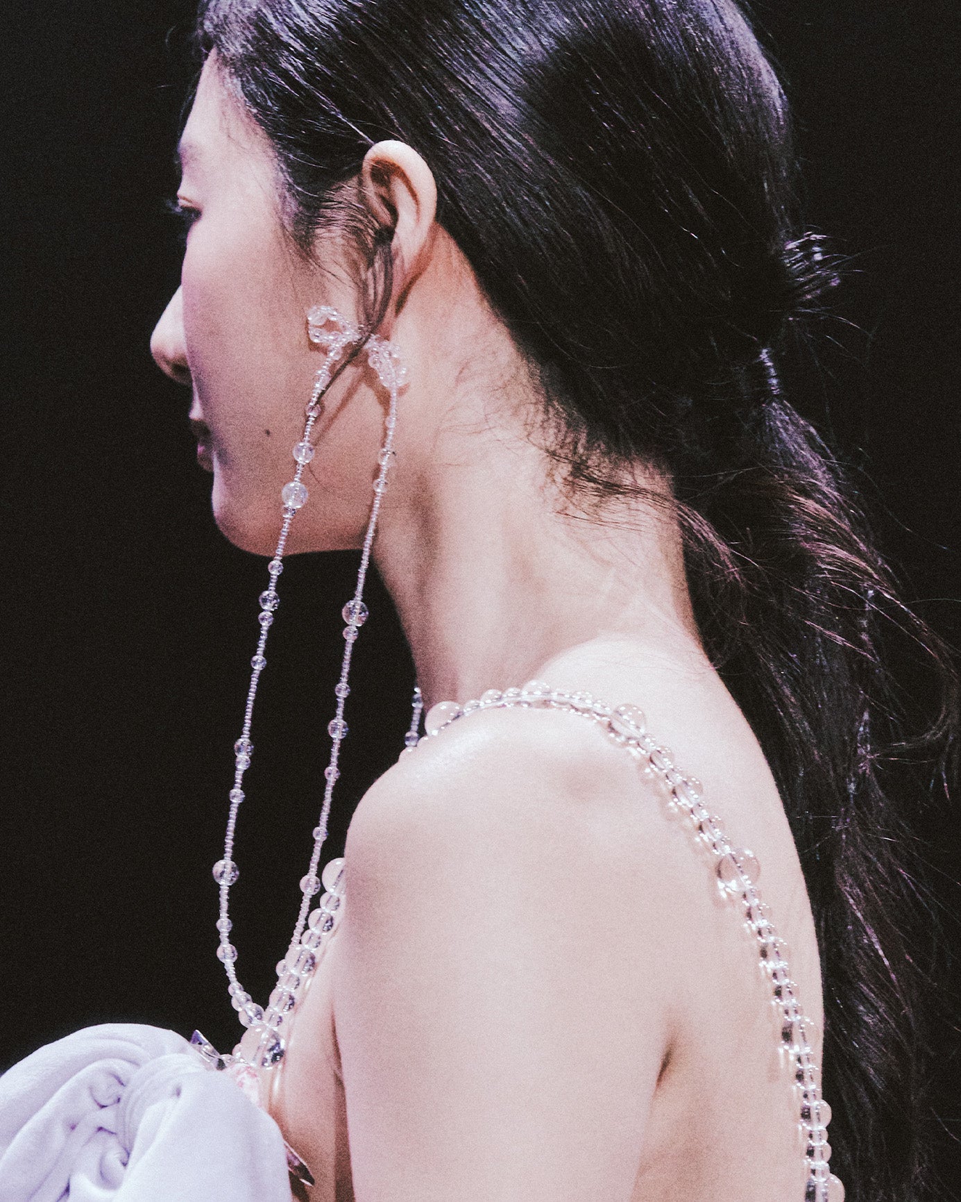 SUSANFANGBUBBLEBEADEDBOWDANGLINGEARRINGfront