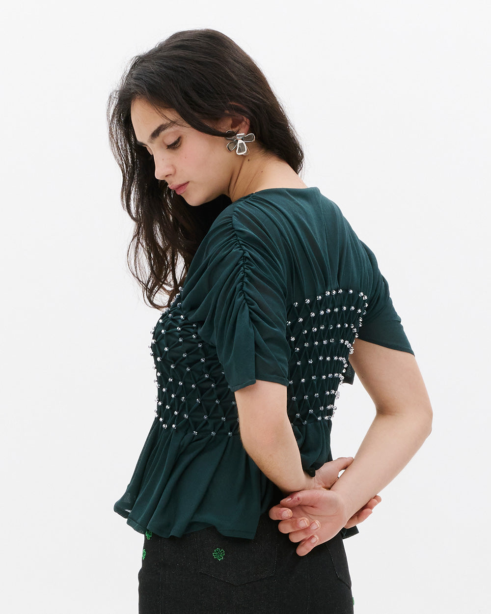 SUSANFANGBUBBLESMOCKEDJERSEYTOPback