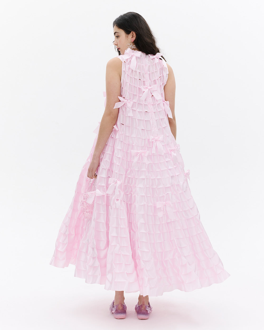 SUSANFANGGATHEREDRIBBONBOWMAXIDRESSback