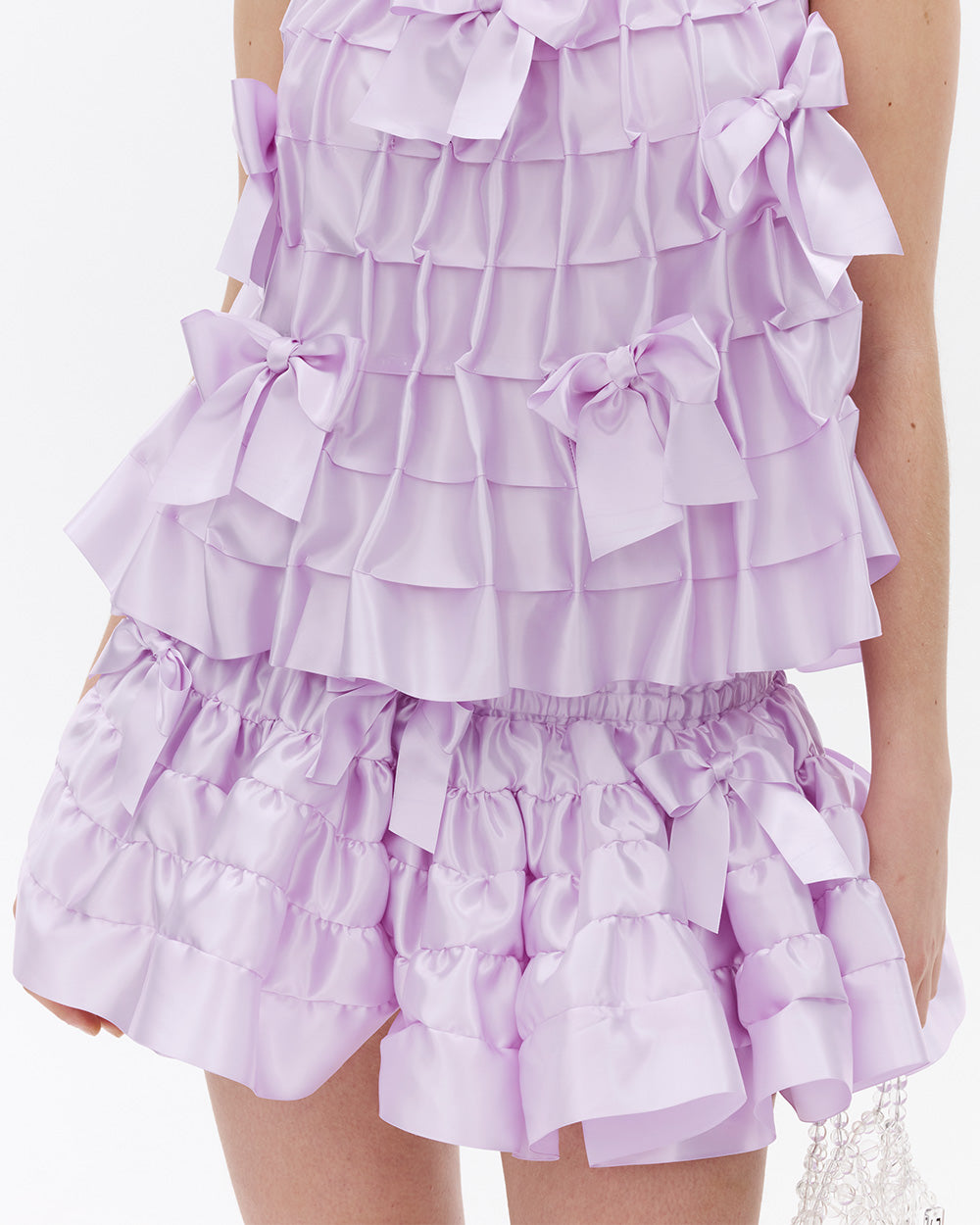 SUSANFANGGATHEREDRIBBONBOWMINISKIRTdetails