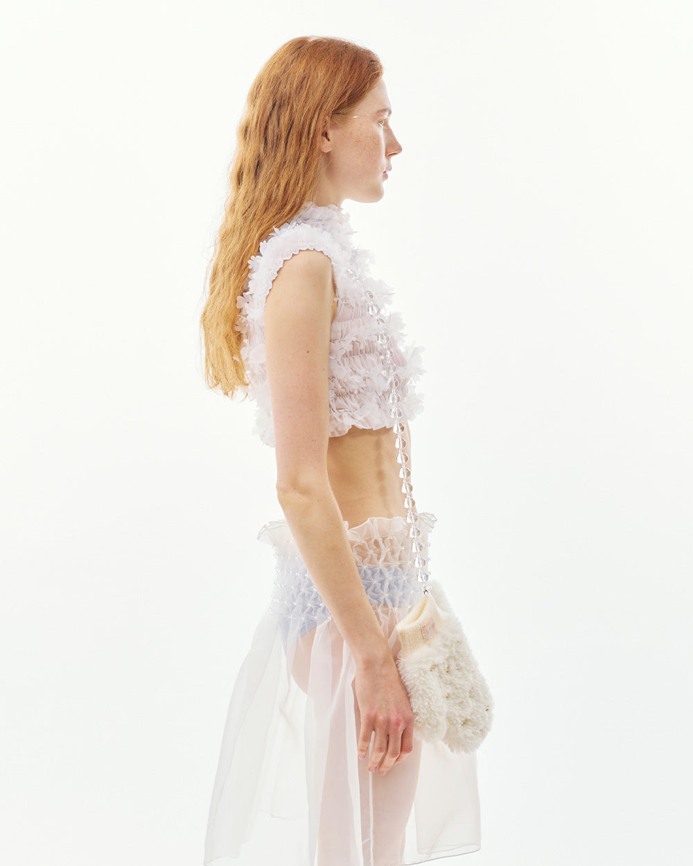 SUSANFANGLASER-CUTFLOWERGATHEREDCROPTOPWHITEFRONT