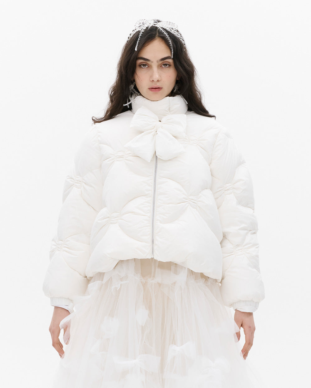 SUSANFANGQUILTEDBOWPUFFERJACKETWHITEfront