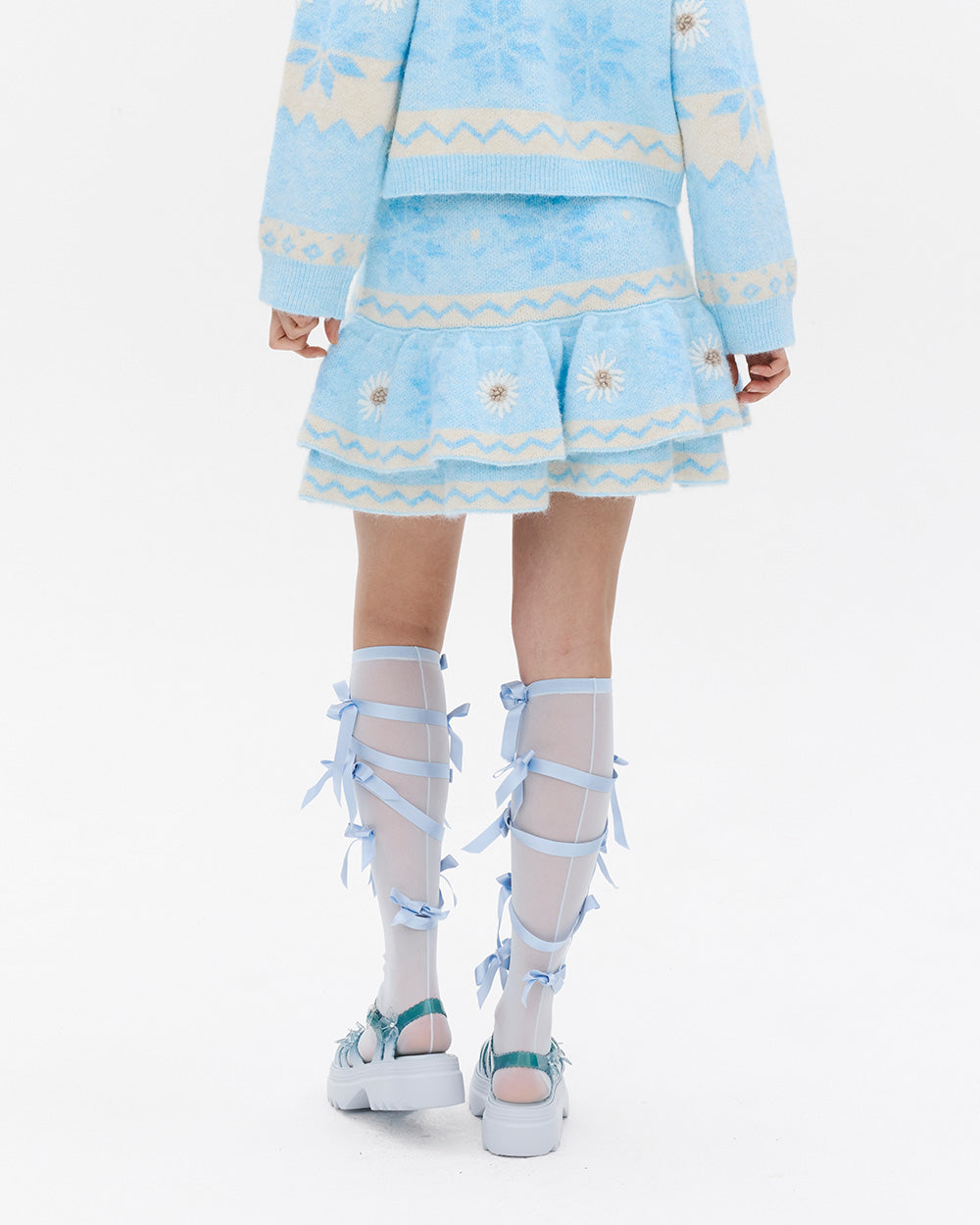 SUSANFANGRECYCLEDJACQUARDKNITMINISKIRTback