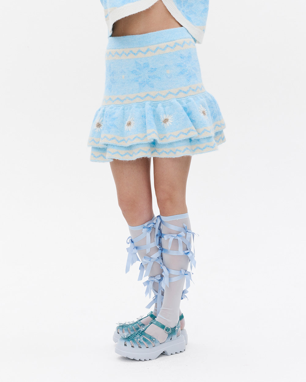 SUSANFANGRECYCLEDJACQUARDKNITMINISKIRTside