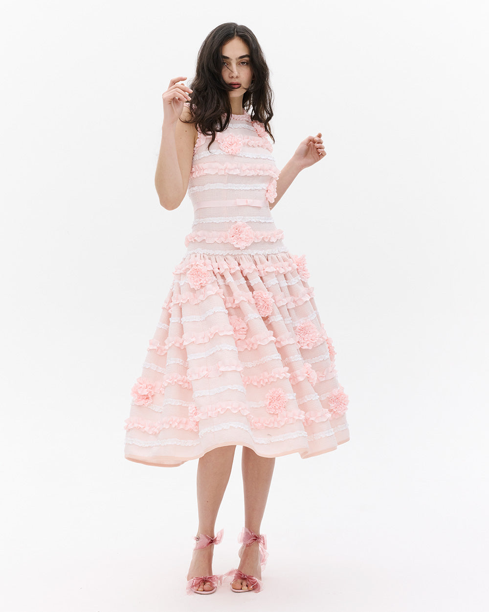 SUSANFANGRIBBONROSETWEEDMIDIDRESSPINKside