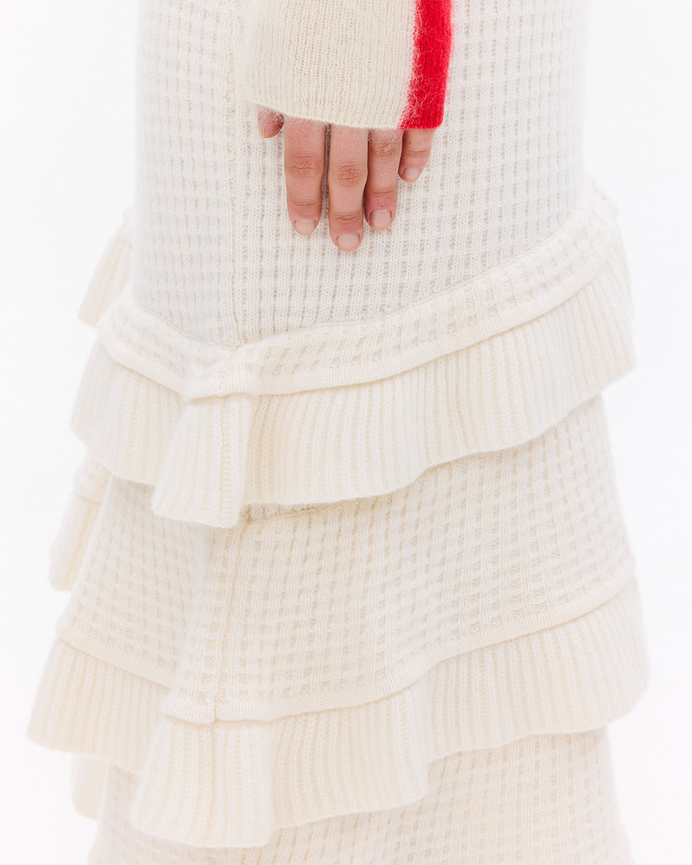 SUSAN FANG TIERED RUFFLE CASHMERE SKIRT