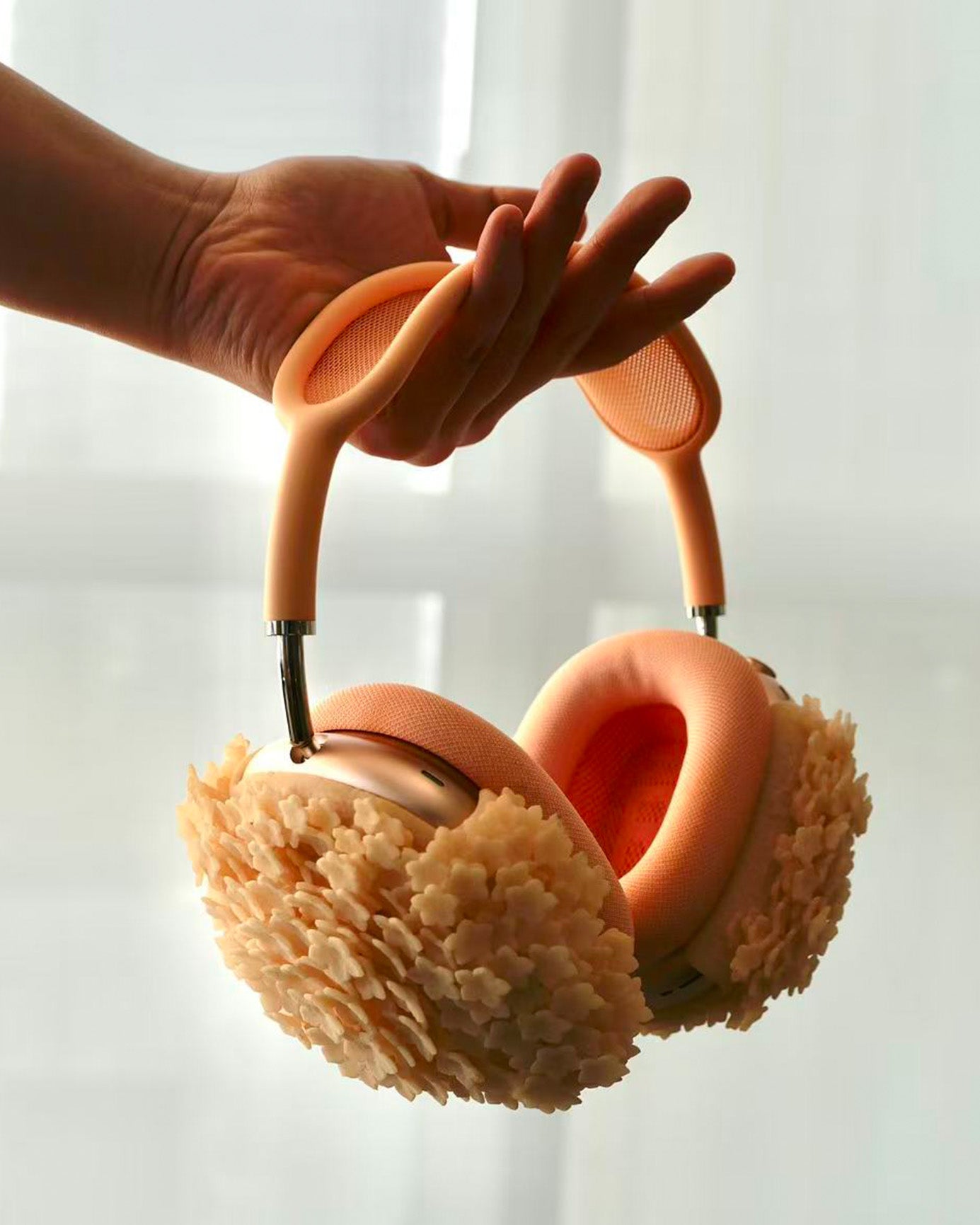 PEACH FLOWER AIRPODS MAX CASE 3D PRINTED