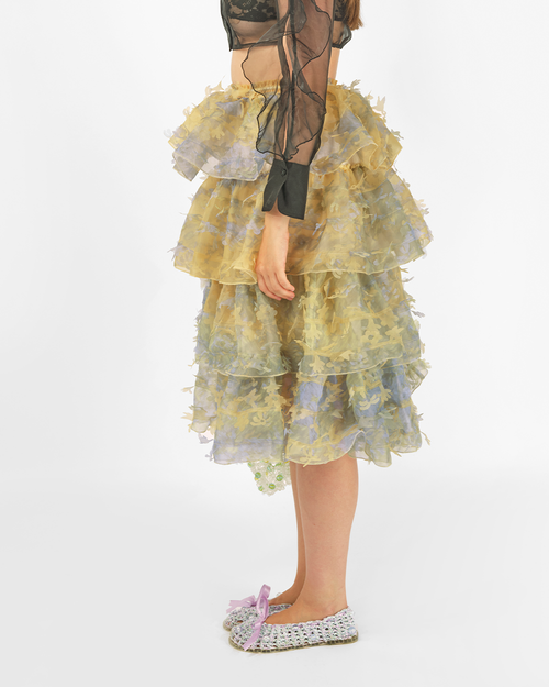 Pure Tissue laser Cut Drape Skirt