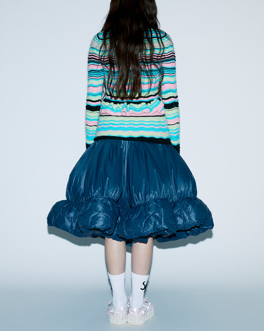 STRIPED WAVE KNIT TOP