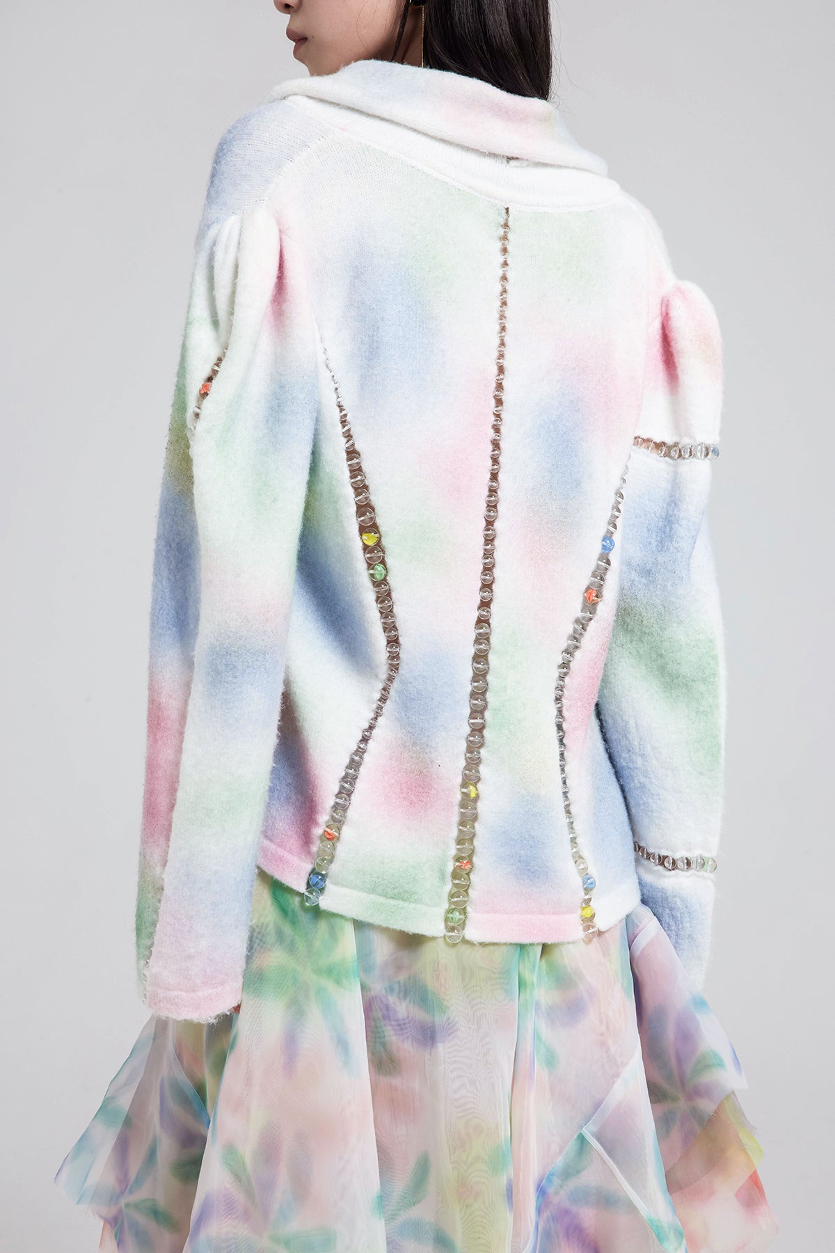 Pastel Bubble Slit Cardigan