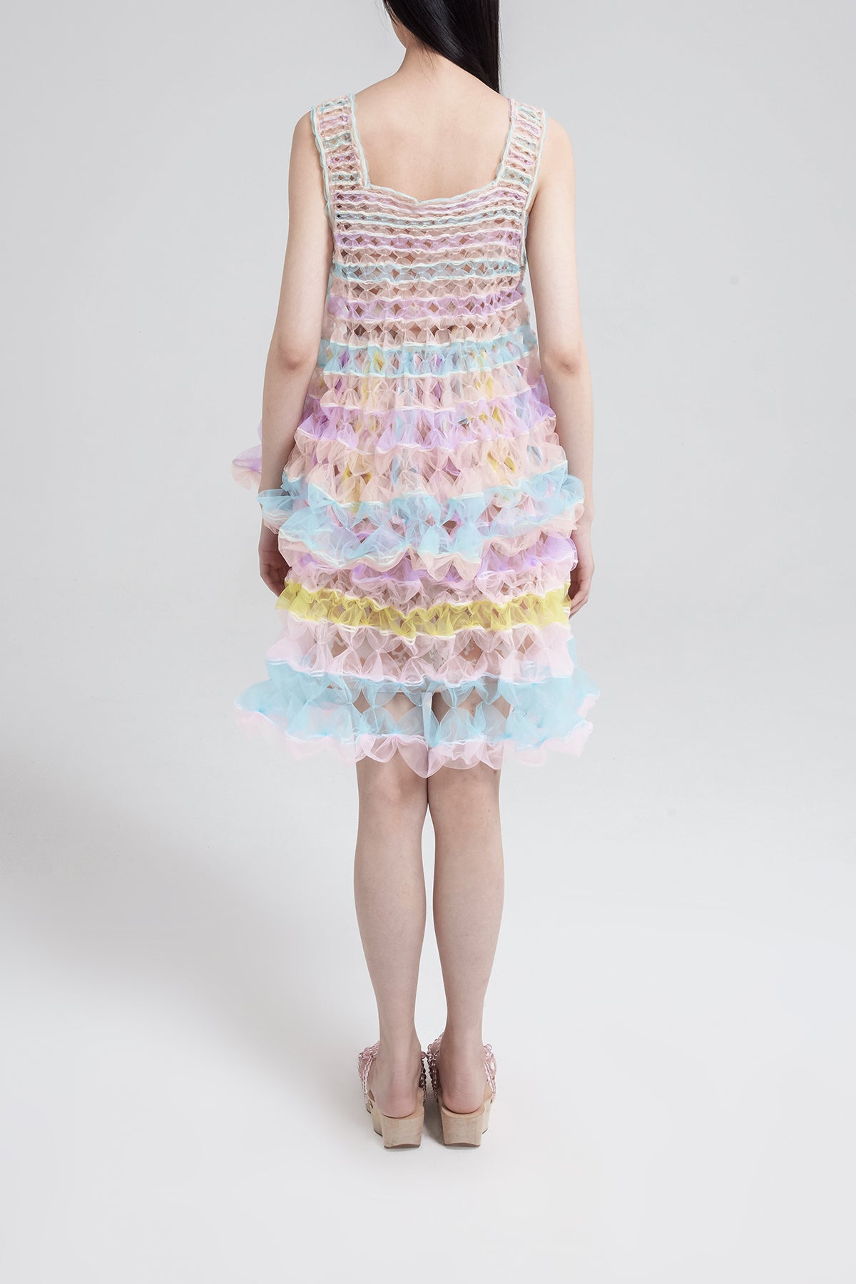 WOMEN GIRL SHORT FLOWY PASTEL STYLE AIR RIBBON A LINE SKIRT FRONT