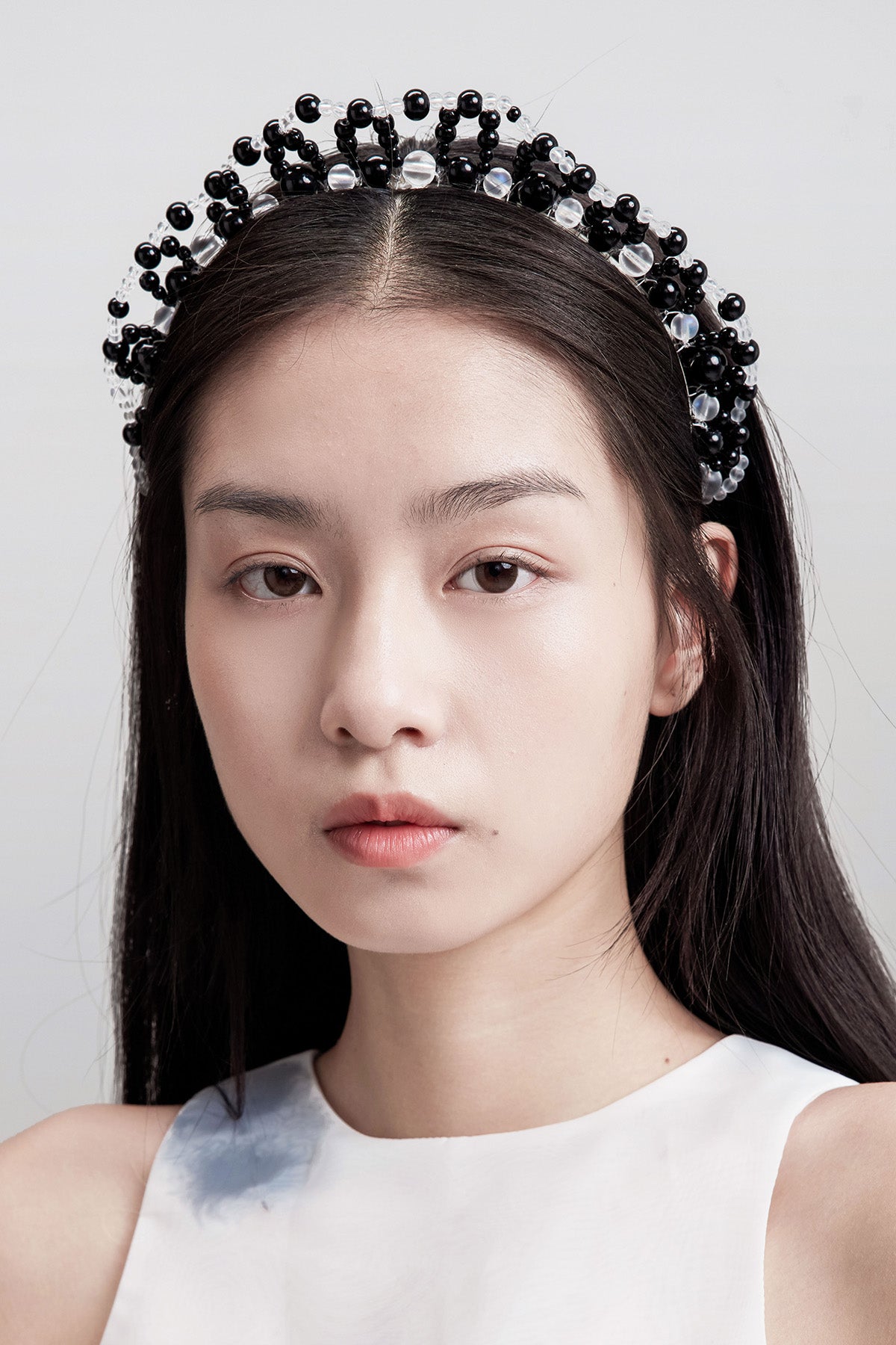 WOMEN GIRL BLACK BEADS STYLE BUBBLE ARCH HEADBAND