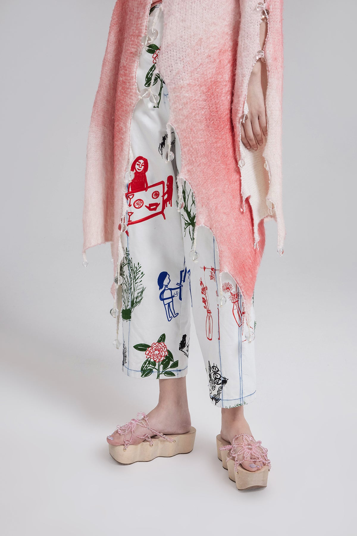 WOMEN GIRL PINK V NECK TIE JACKET BUBBLE OVERSIZED CARDIGAN