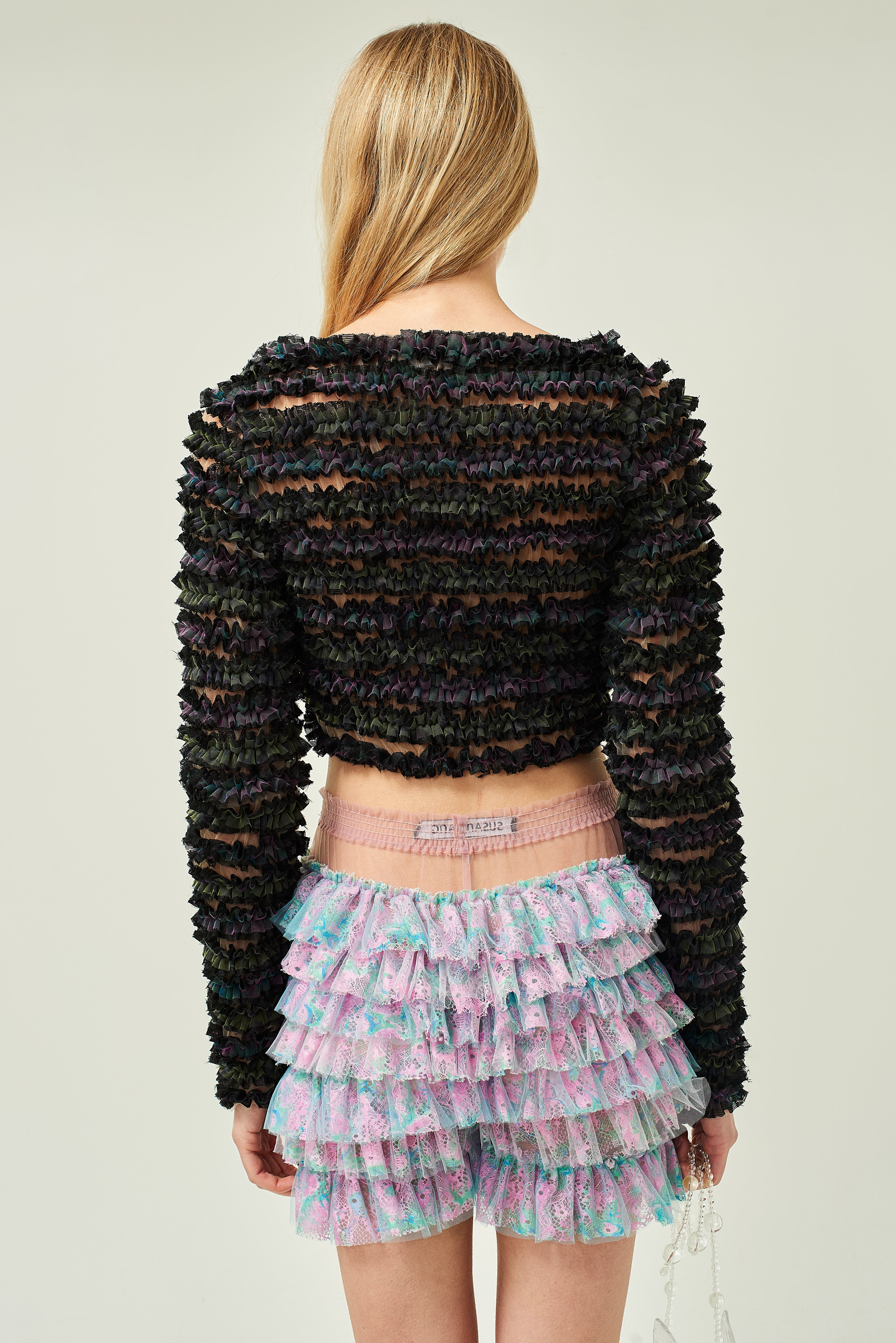 WOMEN SHORT PASTEL COLOURFUL RUFFLE FRILLED TULLE SHORTS