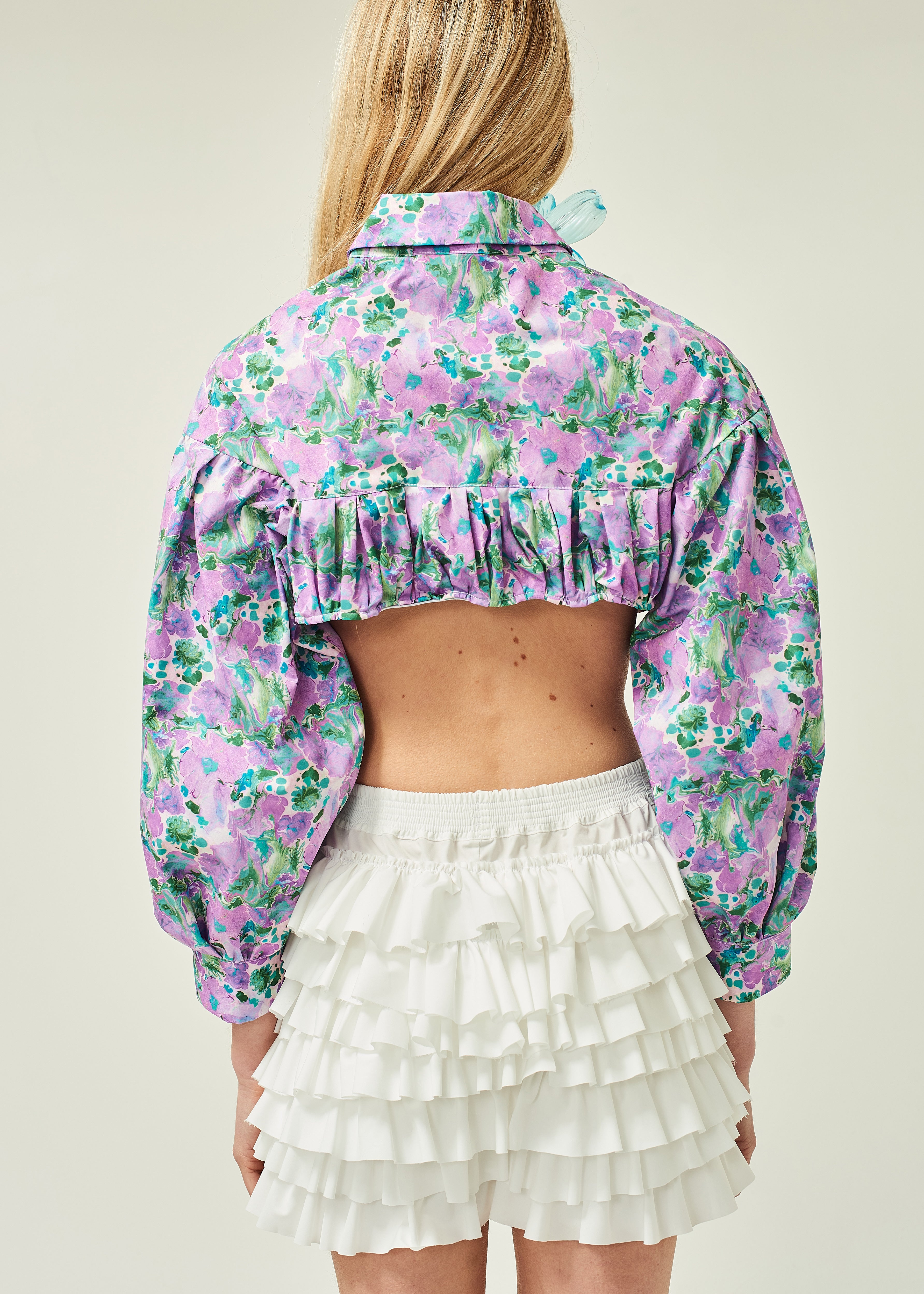 WOMEN STYLE WHITE FRILL COTTON SHORTS