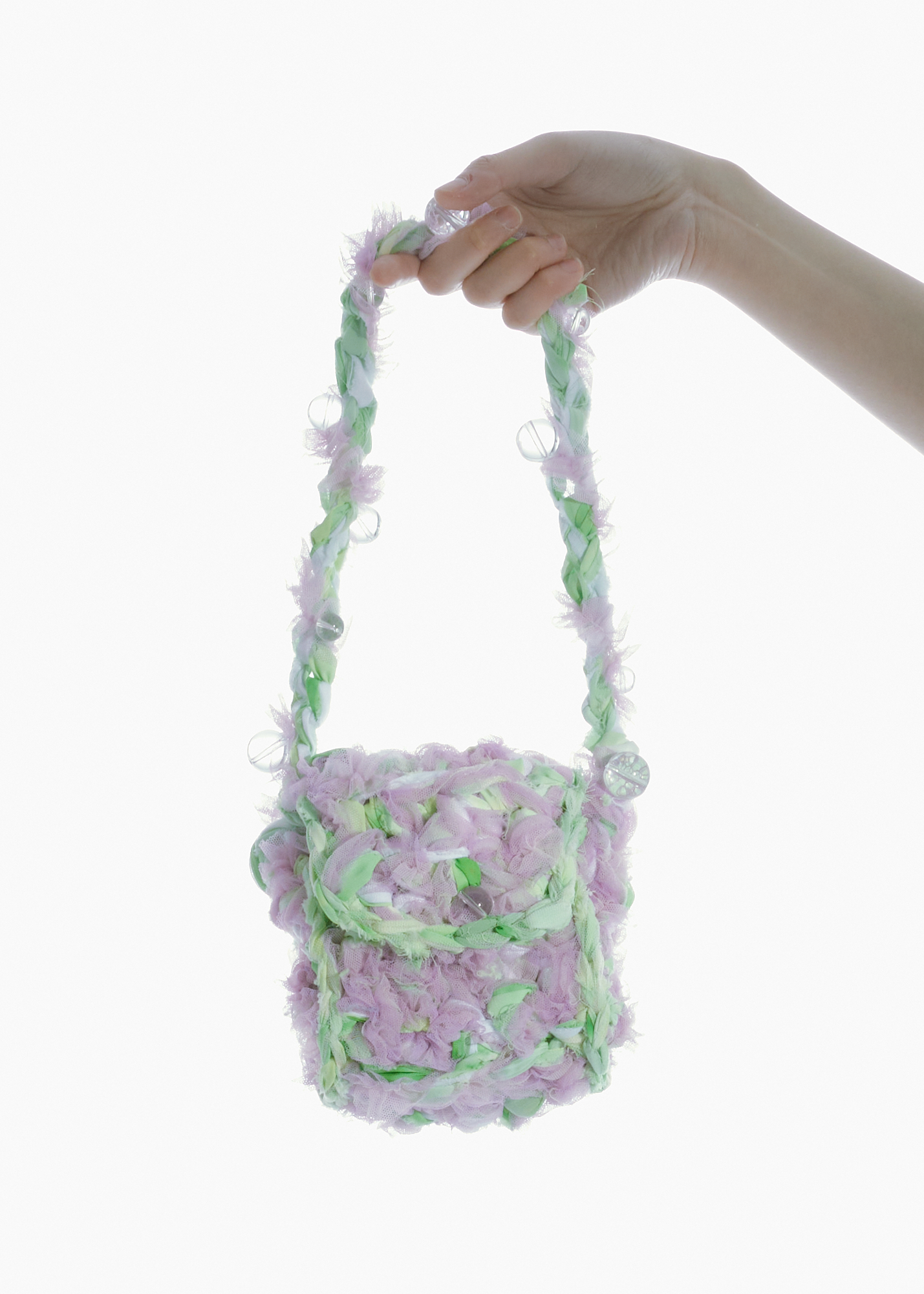 FRILL CROCHET MINI BAG WOMEN MINI SHOULDER PURSE