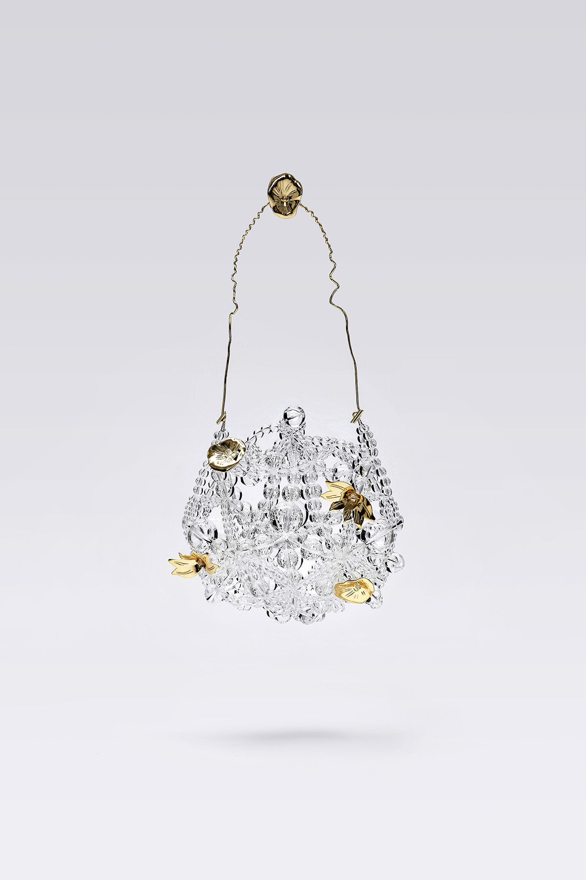 WOMEN GIRL CLEAR SHOULDER ACCESSORY MINI PURSE GOLDEN LOTUS FOREVER LOVE BUBBLE HANDBAG