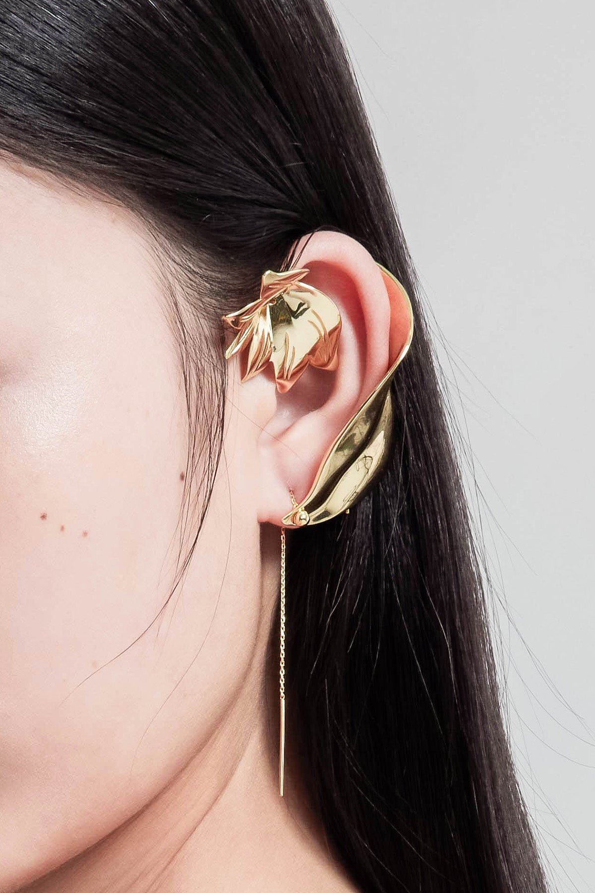 WOMEN GIRL GOLD STYLE ACCESSORY GOLDEN LOTUS FOREVER LOVE EARCUFF