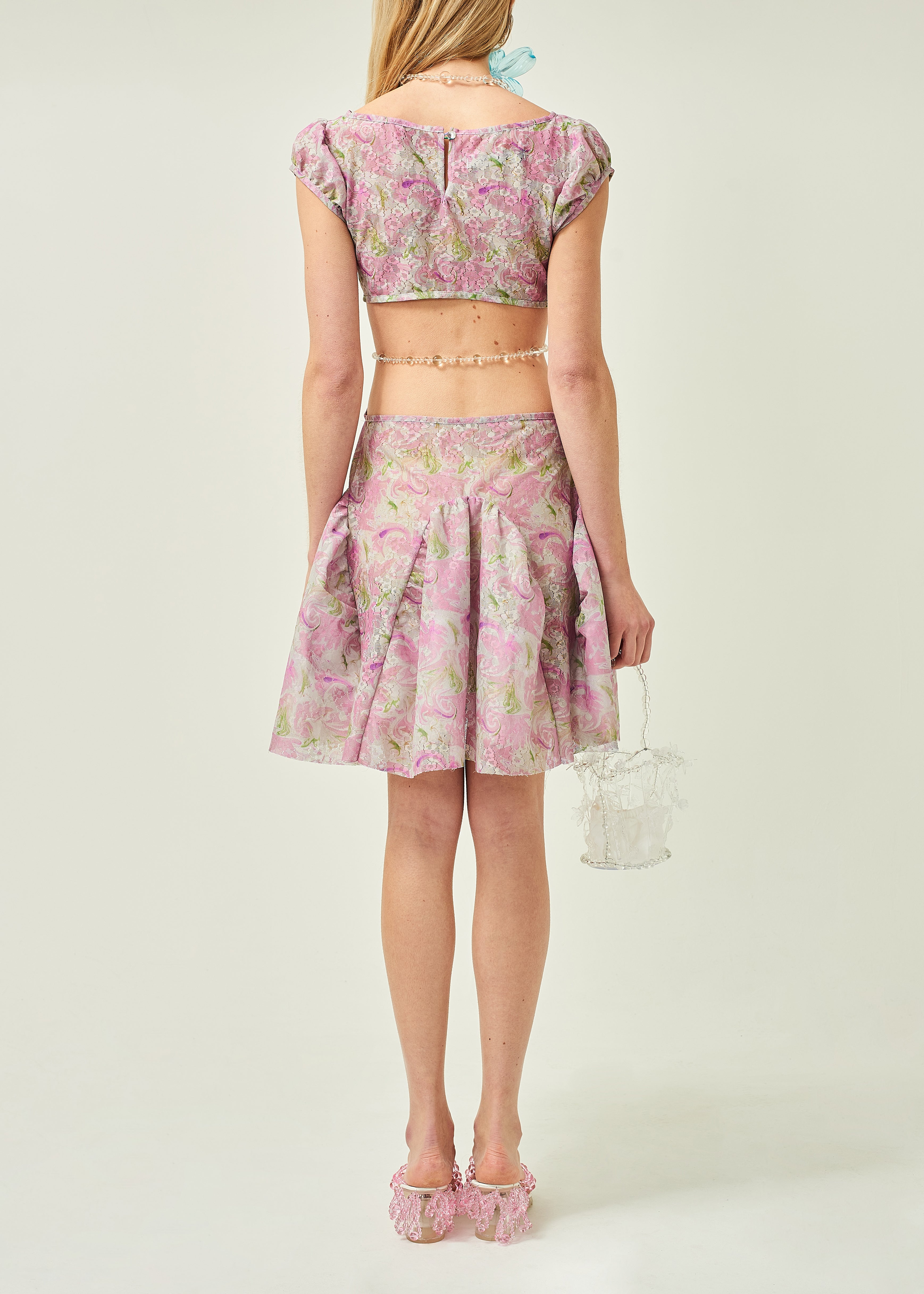 WOMEN MINI SHORT STYLE POPLIN CUT OUT DRESS PINK