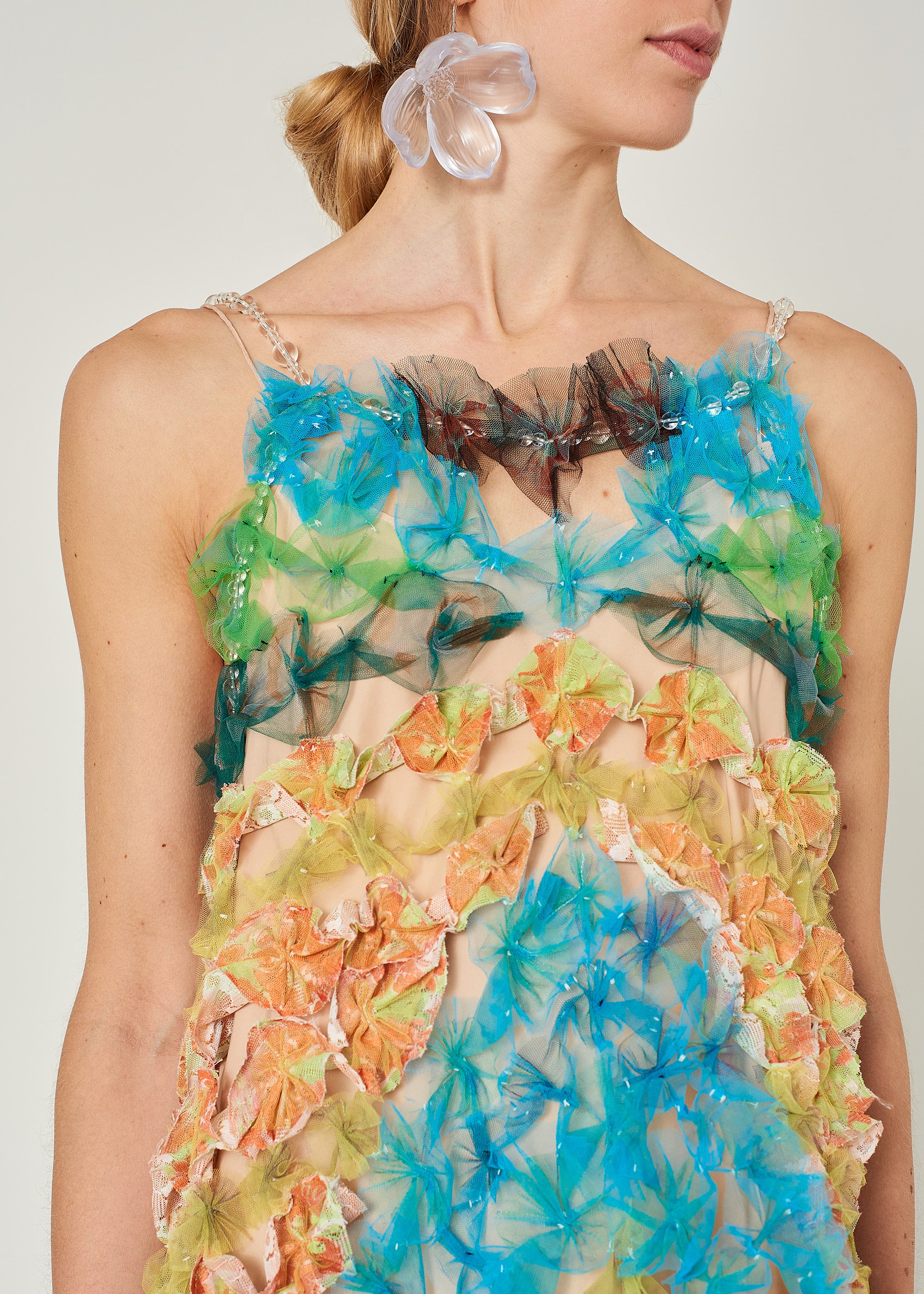 WOMEN MIDI COLOURFUL RAINBOW AIRFLOWER DRESS