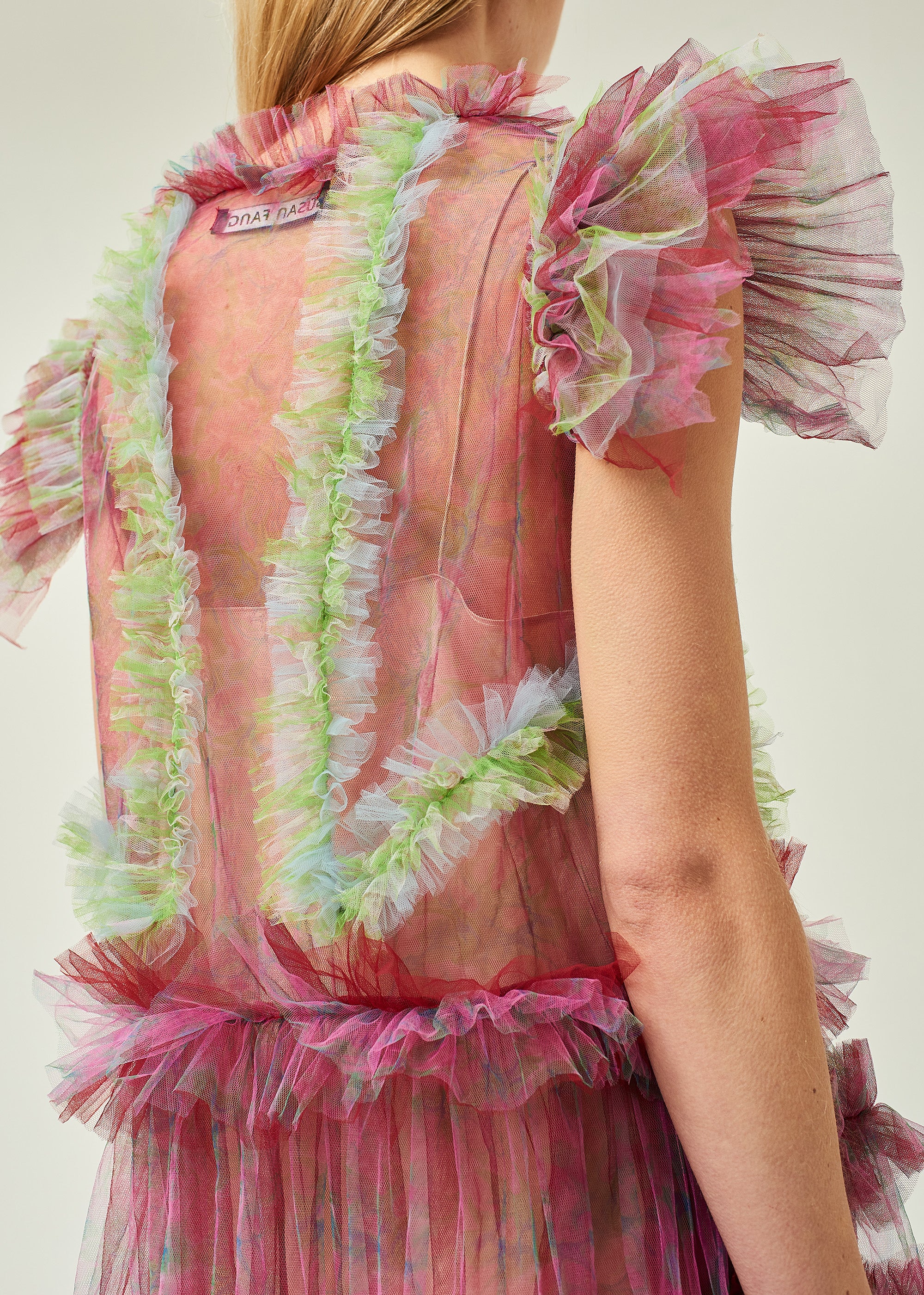 WOMEN STYLE  PINK MAXI RUFFLE DRESS